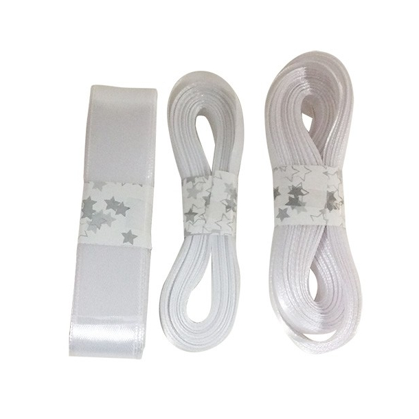 Satinbnd 25mm x 5m, hvid