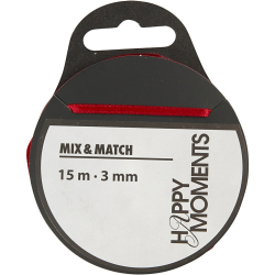 Satinbnd, 3 mm, vinrd, 15 m