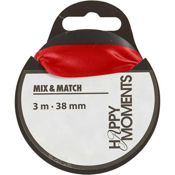 Satinbnd, 38 mm, rd, 3 m