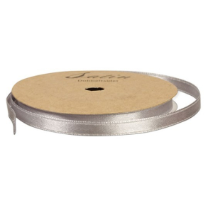 Satinbnd 6 mm, gr/slv, 10 m
