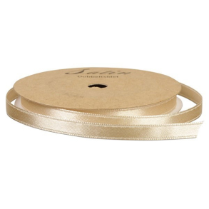 Satinbnd, B: 10 mm, creme, 10 m