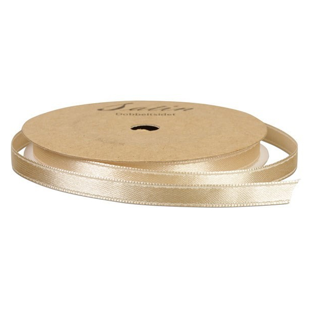 Satinbnd, B: 10 mm, creme, 10 m