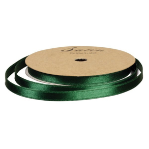 Satinbnd, B: 10 mm, mrk grn, 10 m