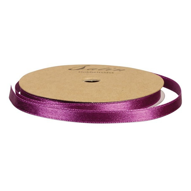 Satinbnd, B: 10 mm, mrk lilla, 10 m