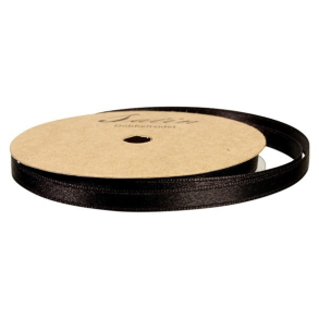 Satinbnd, B: 10 mm, sort, 10 m