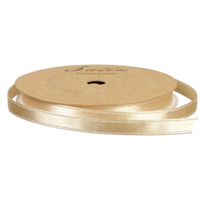 Satinbnd, B: 3 mm, creme, rulle 10 m. 