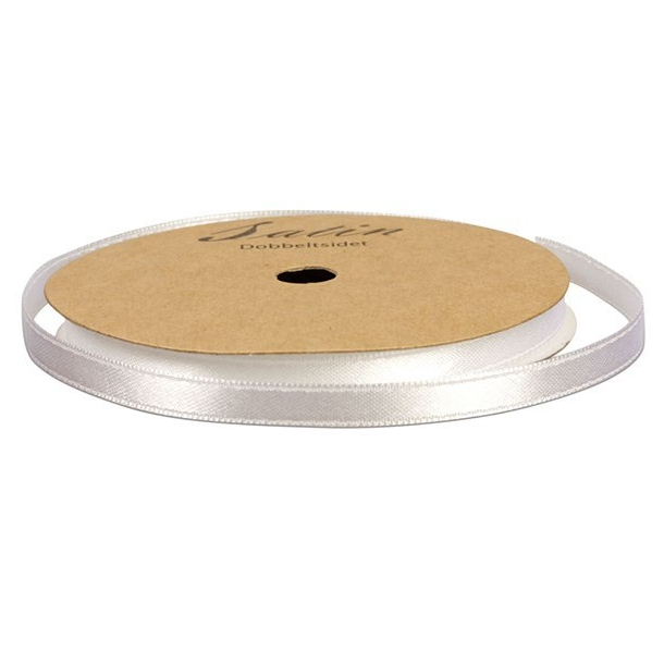 Satinbnd, B: 3 mm, hvid, 10 m