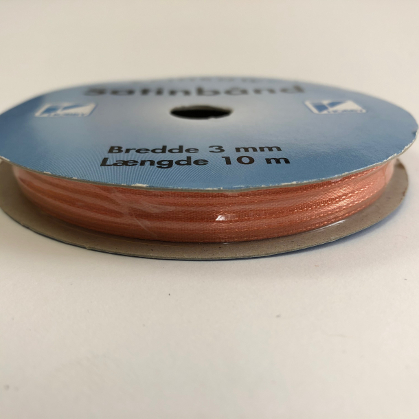 Satinbnd, B: 3 mm, lys orange, 10 m