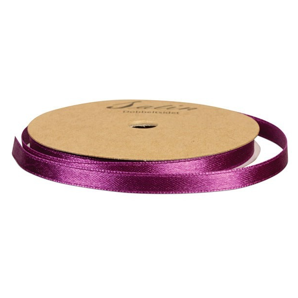 Satinbnd, B: 3 mm, mrkelilla, 10 m