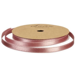 Satinbnd, B: 10 mm, gammel rosa, 10 m