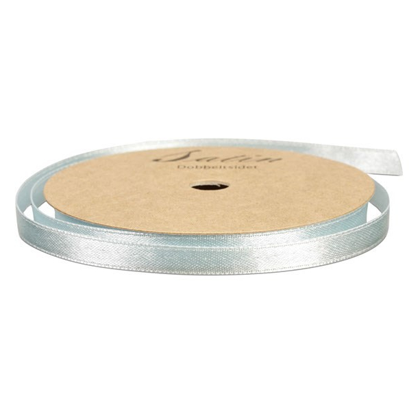 Satinbnd, B: 6 mm, lysebl, 10 m