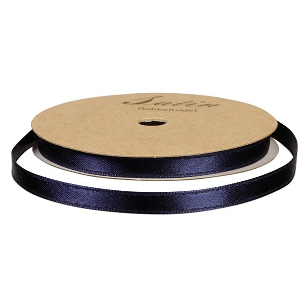 Satinbnd, B: 6 mm, marinebl, 10 m