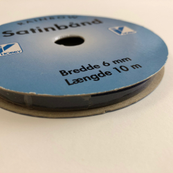 Satinbnd, B: 6 mm, mrk bl, 10 m