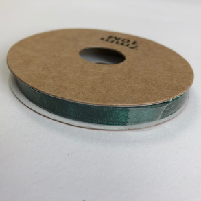 Satinbnd, B: 7 mm, mrk grn, 10 m