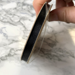 Satinbnd, B: 7 mm, sort, 10 m