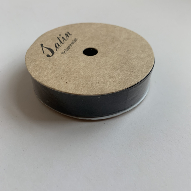 Satinbnd, sort, 15mm, 10 m