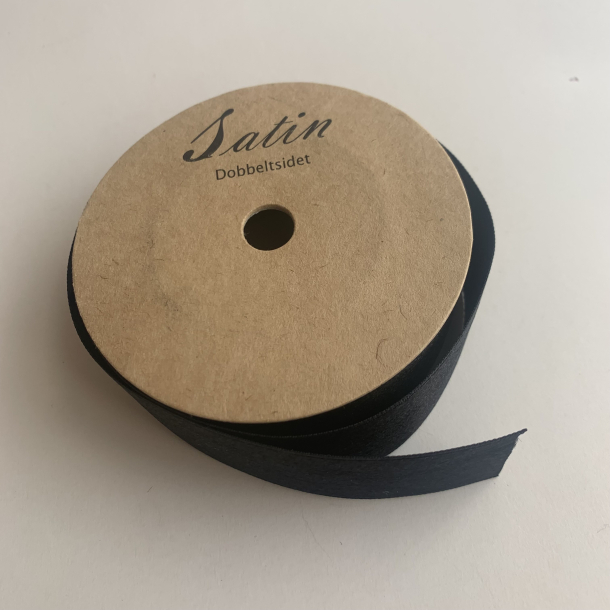 Satinbnd, sort, 25 mm, 10 m.