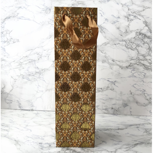 Scandecor Gavepose til flasker, guldmnster