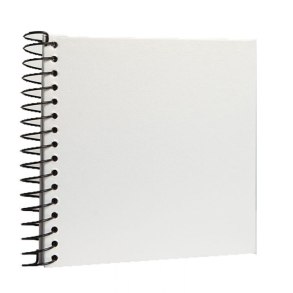 Scrapbog m. spiral ryg, 20 sider, 20x20 cm, hvid