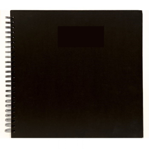 Scrapbog m. spiral ryg, 20 sider, 30x30 cm, sort