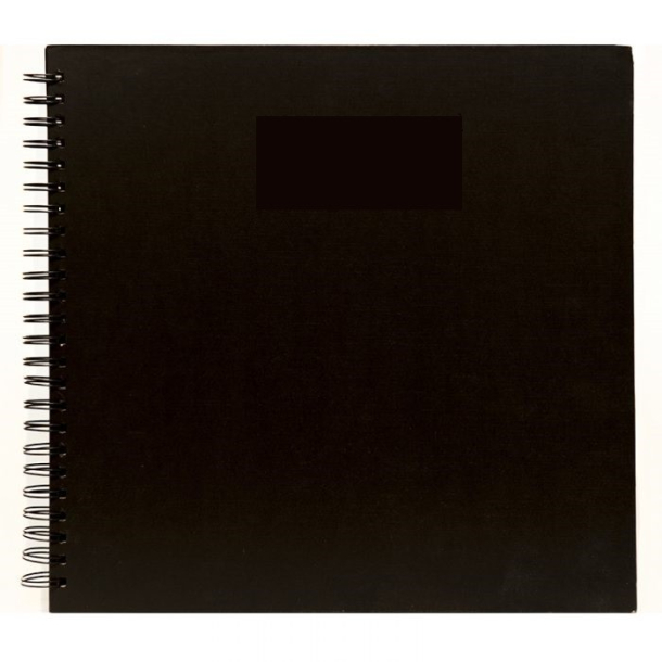 Scrapbog m. spiral ryg, 20 sider, 30x30 cm, sort