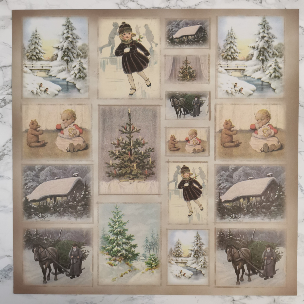 Scrapbooking papir m. juletema 
