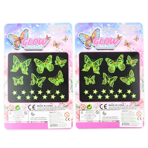 Selvlysende sommerfugle og stjerner, 17stk. 