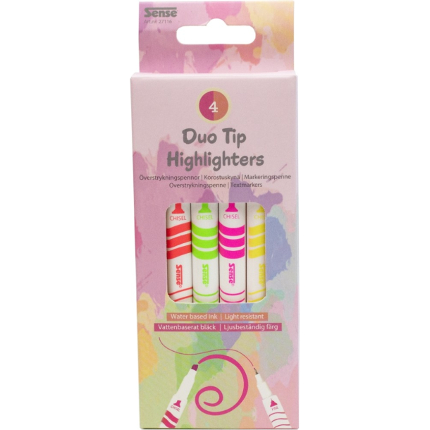 Sense Dou Tip overstregningstuscher, 4 stk.