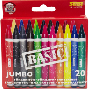 Sense Jumbo Farvekridt, 20 stk., basic