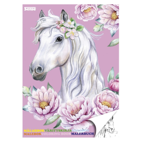 Sense Malebog A4 - Heste, lyserd