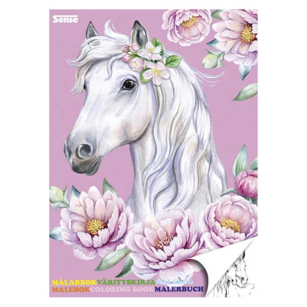 Sense Malebog A4 - Heste, lyserd