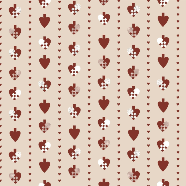 Serviet flettede hjerter 20 stk pr pakke, 33x33cm