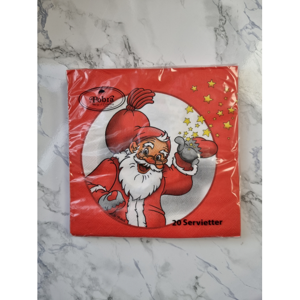 Servietter, glad julemand, 20 stk. 