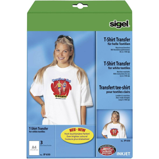 Sigel T-shirt transfer, 3 ark