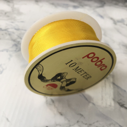 Silkebnd, 25mm, Gul, 10m