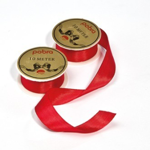 Silkebnd, 25mm, jule rd, 10m