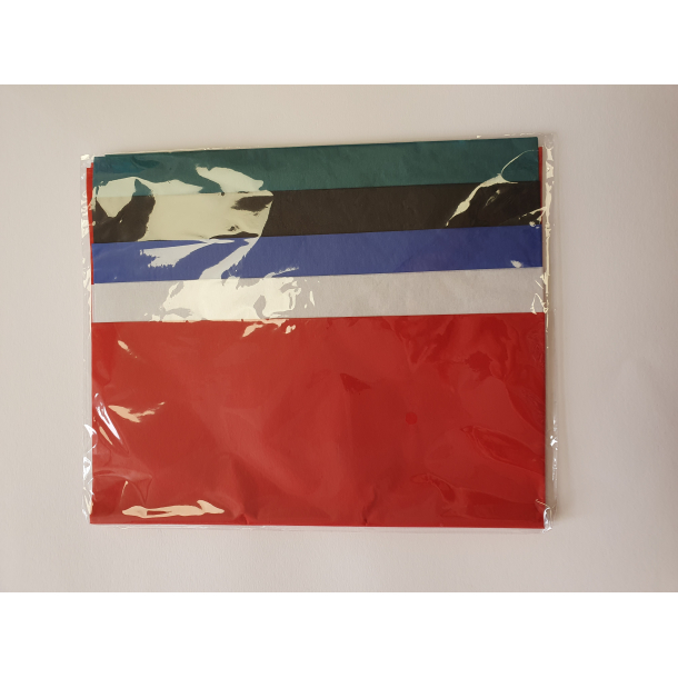 Silkepapir mix, rd, hvid, bl, sort, grn