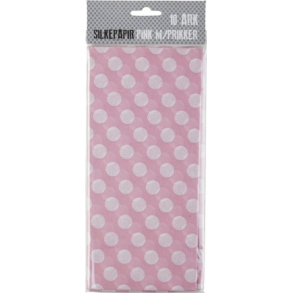 Silkepapir Pink m. prikker