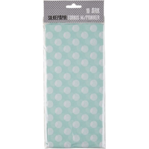 Silkepapir turkis m. prikker