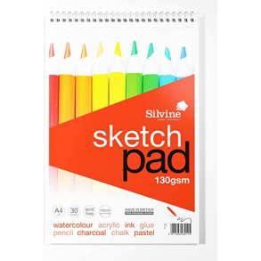Silvine Skitseblok 130 gsm, A4