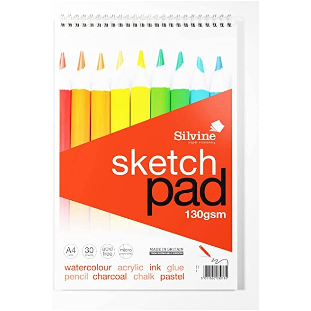 Silvine Skitseblok 130 gsm, A4