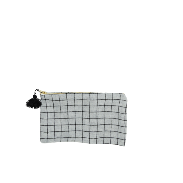 Skakternet lille stof pung, gr