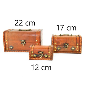 Skattekiste IIII, lyst tr, 17 cm