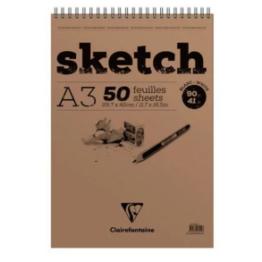 Sketch blok, 50 ark, 90 g., A3