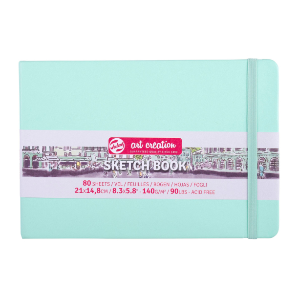 Sketch- og notesbog, 21x14,8cm, Fresh Mint