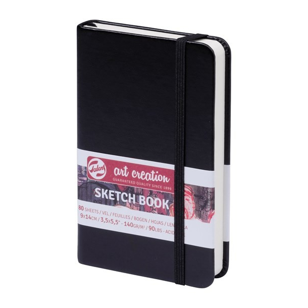 Sketch- og notesbog, 9x14cm, Black