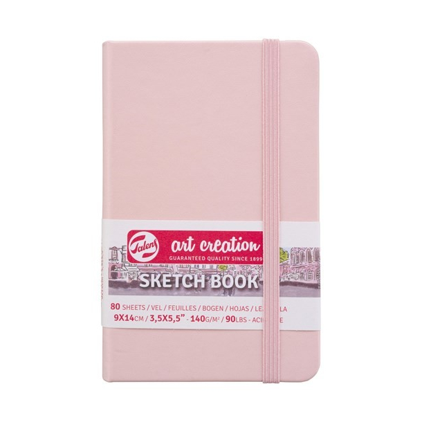 Sketch- og notesbog, 9x14cm, Pastel Pink