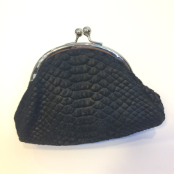 Skind pung m. dyreprint - Sort