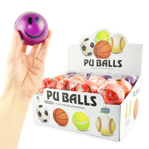 Skum bold smiley, assorteret farver