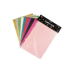 Skumplader A4 m. glimmer, 10 stk. ass. farver